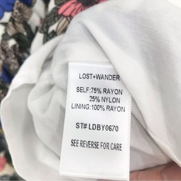 Anthropologie Lost + Wander Floral Ruffle Edge Wrap Style Mini Dress NEW no belt - Picture 16 of 16